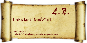 Lakatos Noémi névjegykártya